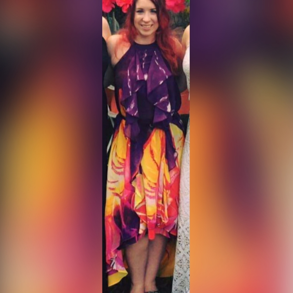Jennifer Lopez Summer Colorful High-Low Sundress